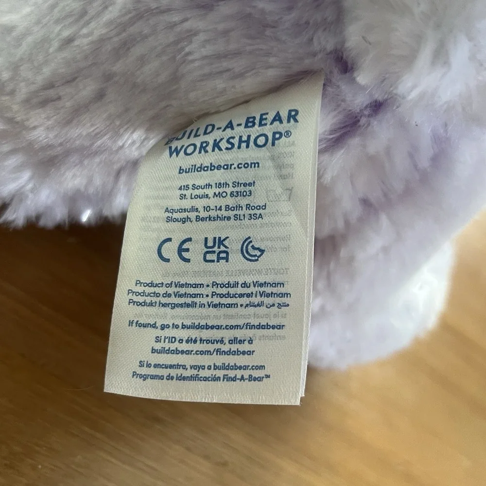 Build a Bear Sugar Plum Bunny Plush Purple Plush With Floppy Ears Easter Merry